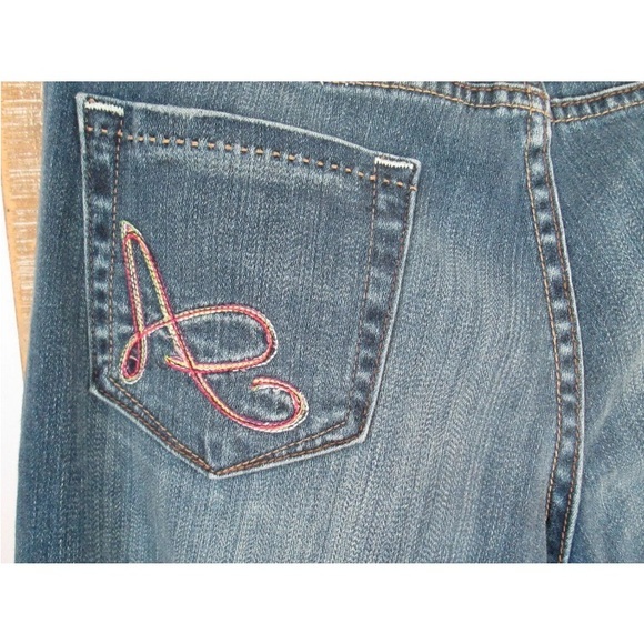 Anoname' Jeans Regular 12 Size 29 Straight Leg slight Flare Logo Pockets Stretch - Picture 9 of 9